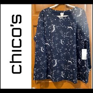 NWT Chico’s Zenergy Size 4 Tunic Long Sleeve Top